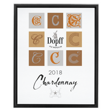 Load image into Gallery viewer, Wine Themed Artwork - Chardonnay D'Alsace - Dopff au Moulin Label Print on Canvas in a Floating Frame