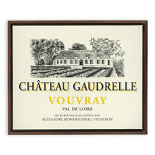 Load image into Gallery viewer, Wine Label Themed Artwork - Chateau Gaudrelle Wine Label Print on Canvas in a Floating Frame
