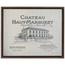 Load image into Gallery viewer, Winery Themed Artwork - Wine Themed Wall Decor - Chateau Haut-Marbuzet Wine Label Print on Canvas in a Floating Frame