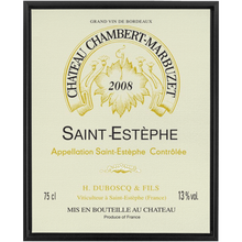 Load image into Gallery viewer, Wine Themed Artwork - Chateau Chambert-Marbuzet Label Print on Canvas in a Floating Frame