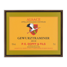 Load image into Gallery viewer, Wine Label Themed Artwork - P.E. Dopff Gewurztraminer Wine Label Print on Canvas in a Floating Frame