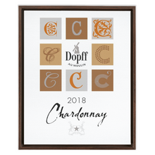 Load image into Gallery viewer, Wine Themed Artwork - Chardonnay D&#39;Alsace - Dopff au Moulin Label Print on Canvas in a Floating Frame