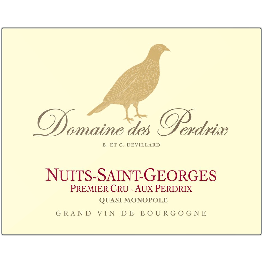 Partridge Themed Artwork - Domaine Des Perdrix Wine Label Printed on Rectangular Eco-Friendly Recycled Aluminum 6 sizes available
