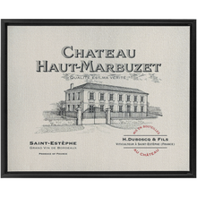 Load image into Gallery viewer, Winery Themed Artwork - Wine Themed Wall Decor - Chateau Haut-Marbuzet Wine Label Print on Canvas in a Floating Frame