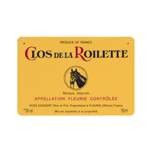 Load image into Gallery viewer, Wine Label Themed Decor - Clos de la Roilette Wine Label Print on Metal Plate 8&quot; x 12&quot; Made in the USA