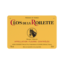 Load image into Gallery viewer, Wine Label Themed Decor - Clos de la Roilette Wine Label Print on Metal Plate 8" x 12" Made in the USA