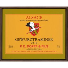 Load image into Gallery viewer, Wine Label Themed Artwork - P.E. Dopff Gewurztraminer Wine Label Print on Canvas in a Floating Frame