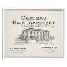 Load image into Gallery viewer, Winery Themed Artwork - Wine Themed Wall Decor - Chateau Haut-Marbuzet Wine Label Print on Canvas in a Floating Frame