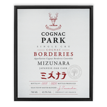 Load image into Gallery viewer, Cognac Label Themed Artwork - Cognac Park Mizunara Label Print on Canvas in a Floating Frame