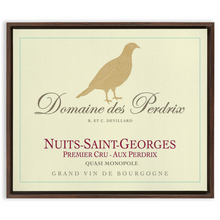 Load image into Gallery viewer, Wine Label Themed Artwork - Domaine des Perdrix Wine Label Print on Canvas in a Floating Frame