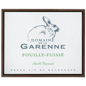 Wine Label Themed Artwork - Domaine de la Garenne Wine Label Print on Canvas in a Floating Frame