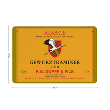 Load image into Gallery viewer, Wine Label Themed Decor - P.E. Dopff Gewurztraminer Wine Label Print on Metal Plate 8" x 12" Made in the USA