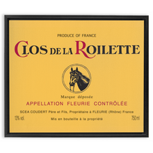 Load image into Gallery viewer, Wine Label Themed Artwork - Clos de la Roilette Wine Label Print on Canvas in a Floating Frame