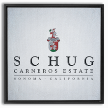 Load image into Gallery viewer, Wine Label Themed Artwork - Schug Carneros Estate Print on Canvas in a Floating Frame