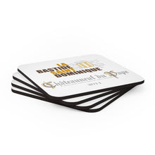Load image into Gallery viewer, Winery Themed Gifts - La Bastide St Dominique Chateauneuf du Pape Label Back Corkwood Coaster Set of 4