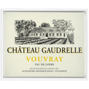 Wine Label Themed Artwork - Chateau Gaudrelle Wine Label Print on Canvas in a Floating Frame