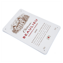 Load image into Gallery viewer, Wine Label Themed Wall Decor - Chateau Beaulieu Label Print on Metal Plate 8" x 12" Made in the USA