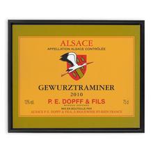 Load image into Gallery viewer, Wine Label Themed Artwork - P.E. Dopff Gewurztraminer Wine Label Print on Canvas in a Floating Frame