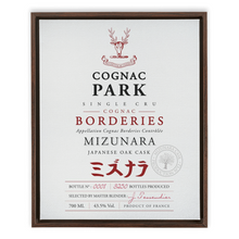 Load image into Gallery viewer, Cognac Label Themed Artwork - Cognac Park Mizunara Label Print on Canvas in a Floating Frame