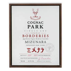 Cognac Label Themed Artwork - Cognac Park Mizunara Label Print on Canvas in a Floating Frame