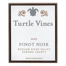 Load image into Gallery viewer, Wine Label Themed Artwork - Turtle Vines Wine Label Print on Canvas in a Floating Frame