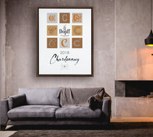 Load image into Gallery viewer, Wine Themed Artwork - Chardonnay D'Alsace - Dopff au Moulin Label Print on Canvas in a Floating Frame