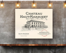 Load image into Gallery viewer, Winery Gifts and Wine Themed Wall Decor - Chateau Haut-Marbuzet Wine Label Printed on Rectangular Eco-Friendly Recycled Aluminum