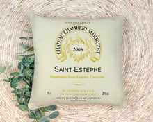 Load image into Gallery viewer, Indoor Outdoor Pillows Chateau Chambert-Marbuzet Wine Label Print