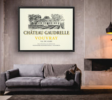 Load image into Gallery viewer, Wine Label Themed Artwork - Chateau Gaudrelle Wine Label Print on Canvas in a Floating Frame