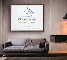 Load image into Gallery viewer, Wine Label Themed Artwork - Domaine de la Garenne Wine Label Print on Canvas in a Floating Frame