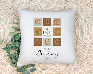 Indoor Outdoor Pillows Dopff au Moulin Wine Label Print on rug
