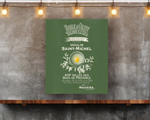 Load image into Gallery viewer, Kitchen Decor and Gifts - Moulin St Michel Olive Oil Label Printed on Rectangular Eco-Friendly Recycled Aluminum