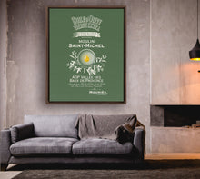 Load image into Gallery viewer, Kitchen Themed Artwork - Moulin St Michel Olive Oil Label Print on Canvas in a Floating Frame