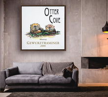 Load image into Gallery viewer, Wine Label Themed Artwork - Otter Cove Gewurztraminer 2006 Print on Canvas in a Floating Frame