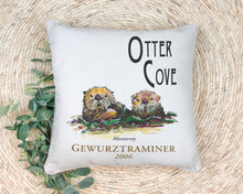 Load image into Gallery viewer, Indoor Outdoor Pillows Otter Cove Wine Label Print