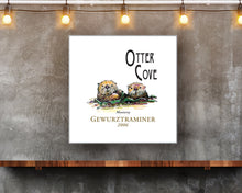 Load image into Gallery viewer, Winery Gifts - Wine Themed Wall Decor - Otter Cove Gewurztraminer 2006 Label Square Printed on Eco-Friendly Recycled Aluminum in situ