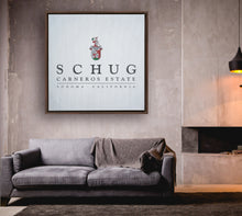 Load image into Gallery viewer, Wine Label Themed Artwork - Schug Carneros Estate Print on Canvas in a Floating Frame