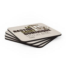 Load image into Gallery viewer, Wine Label Themed Gifts - La Bastide Saint Dominique Winery Cotes du Rhone Wine bottle Label Back Corkwood Coaster Set of 4