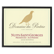 Load image into Gallery viewer, Wine Label Themed Artwork - Domaine des Perdrix Wine Label Print on Canvas in a Floating Frame