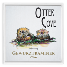 Load image into Gallery viewer, Wine Label Themed Artwork - Otter Cove Gewurztraminer 2006 Print on Canvas in a Floating Frame