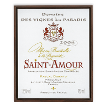 Load image into Gallery viewer, Wine Label Themed Artwork - Saint Amour Wine Label Print on Canvas in a Floating Frame