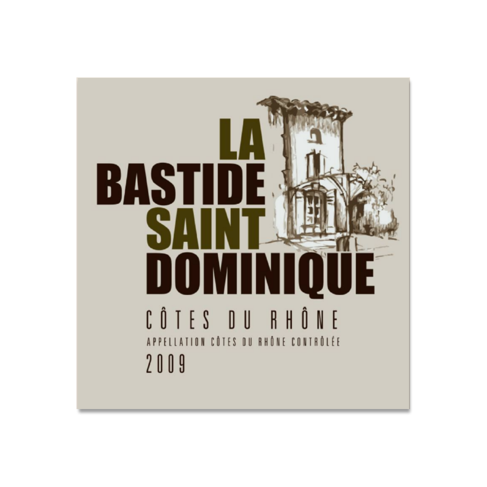 Wine Label Themed Wall Decor - La Bastide Saint Dominique Winery Cotes du Rhone Label Print on Metal Plate 12