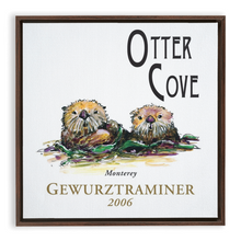 Load image into Gallery viewer, Wine Label Themed Artwork - Otter Cove Gewurztraminer 2006 Print on Canvas in a Floating Frame