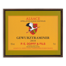 Load image into Gallery viewer, Wine Label Themed Artwork - P.E. Dopff Gewurztraminer Wine Label Print on Canvas in a Floating Frame