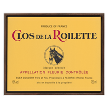 Load image into Gallery viewer, Wine Label Themed Artwork - Clos de la Roilette Wine Label Print on Canvas in a Floating Frame