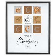 Load image into Gallery viewer, Wine Themed Artwork - Chardonnay D'Alsace - Dopff au Moulin Label Print on Canvas in a Floating Frame