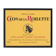 Load image into Gallery viewer, Wine Label Themed Artwork - Clos de la Roilette Wine Label Print on Canvas in a Floating Frame