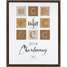 Load image into Gallery viewer, Wine Themed Artwork - Chardonnay D'Alsace - Dopff au Moulin Label Print on Canvas in a Floating Frame