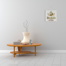 Load image into Gallery viewer, Wine Label Themed Wall Decor - Brookside Winery Wine Label Print on Wooden Plaque 8" x 8" Made in the USA