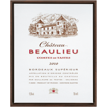 Load image into Gallery viewer, Wine Label Themed Artwork - Chateau Beaulieu Wine Label Print on Canvas in a Floating Frame
